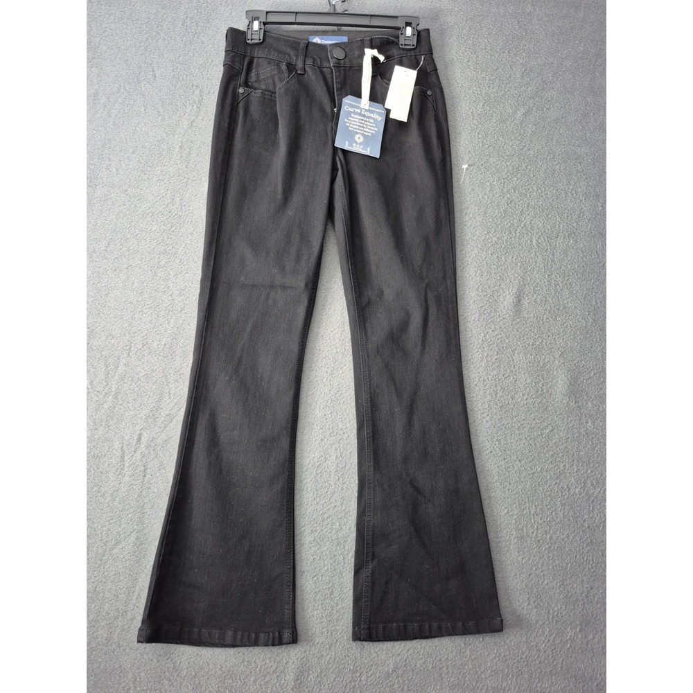 Democracy Ab Solution Itty Bitty Boot Cut Jeans Black Stretch Slimming Sz 2P NWT